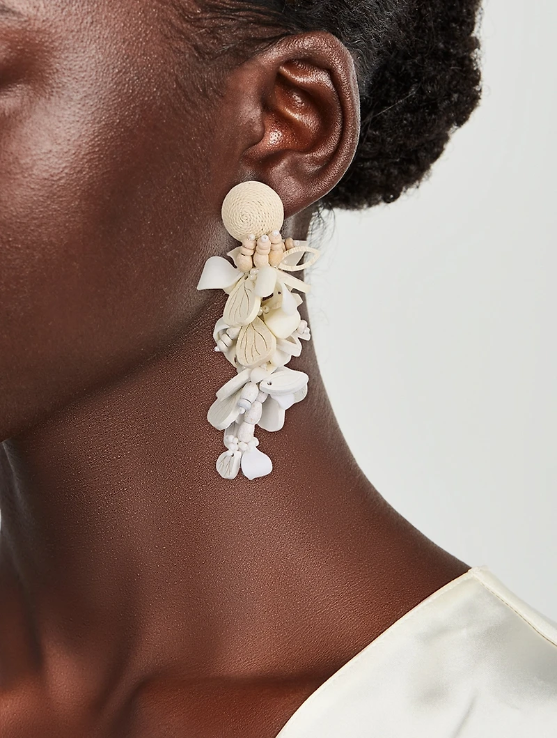 Wood Cluster Drop Earrings