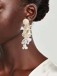 Wood Cluster Drop Earrings