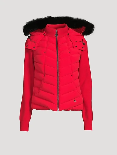 Valencia Shearling-Trimmed Hybrid Down Jacket