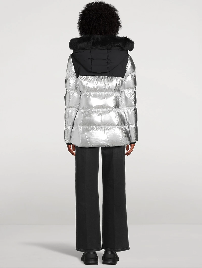 3Q Shearling-Trimmed Down Jacket