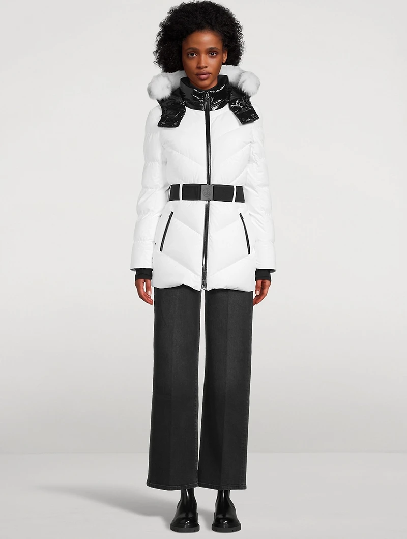 Cambria Sport Shearling-Trimmed Down Jacket