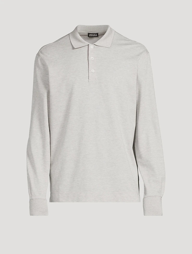 Cotton And Silk Polo Shirt