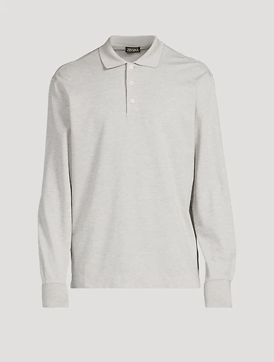 Cotton And Silk Polo Shirt