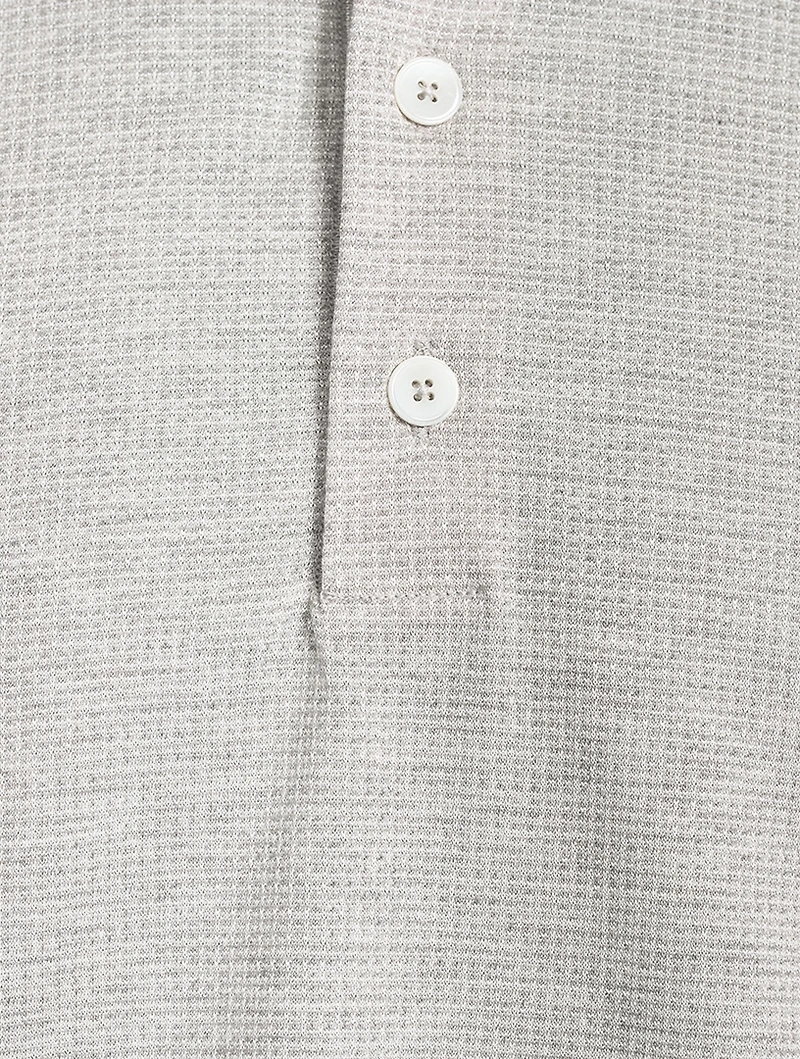 Cotton And Silk Polo Shirt