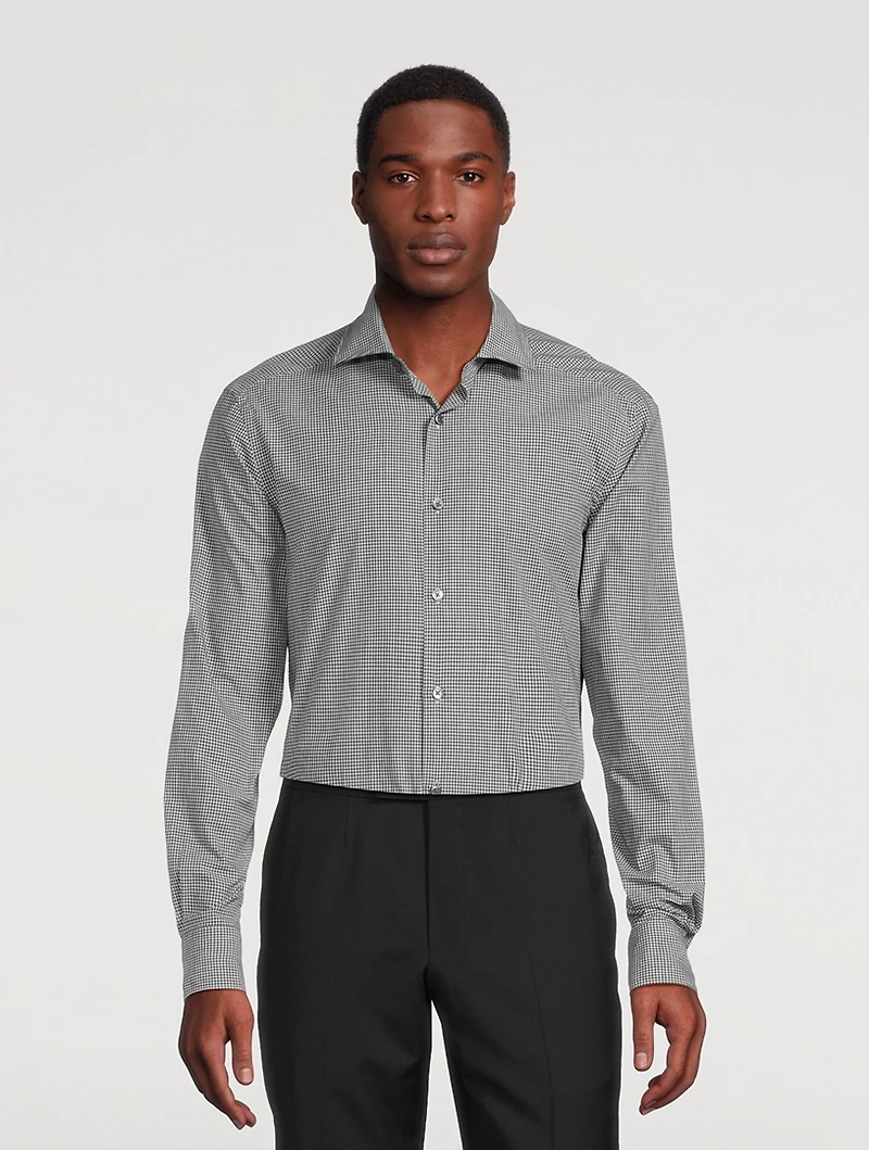 Cotton Twill Shirt Check Print