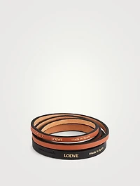 Leather Double Bangle Bracelet Set
