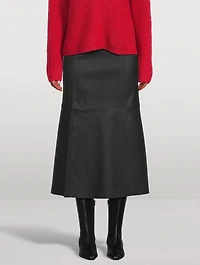Simoas Leather Midi Skirt