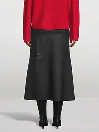 Simoas Leather Midi Skirt