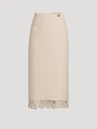 Ciarra Fringe-Trimmed Midi Skirt
