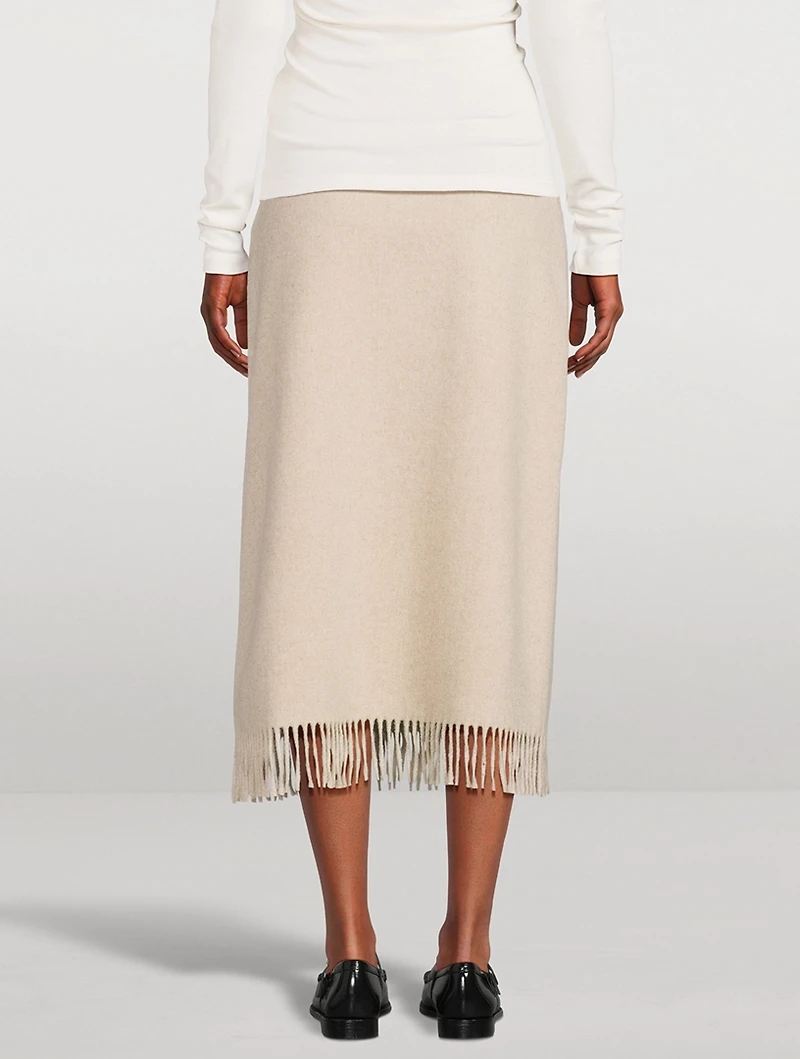 Ciarra Fringe-Trimmed Midi Skirt