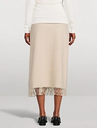 Ciarra Fringe-Trimmed Midi Skirt
