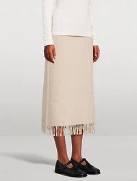 Ciarra Fringe-Trimmed Midi Skirt