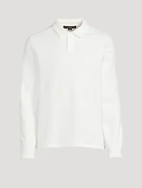 Double-Knit Piqué Long-Sleeve Polo Shirt