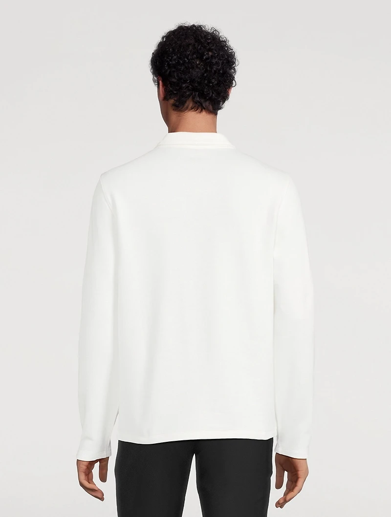 Double-Knit Piqué Long-Sleeve Polo Shirt