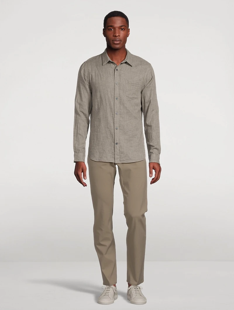 Double-Face Cotton Long-Sleeve Shirt
