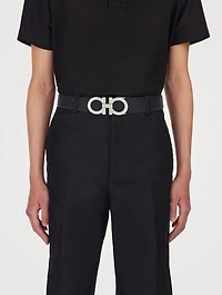 Gancini Leather Reversible Belt