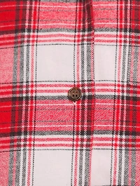 Flannel Short Pajama Set Plaid Print
