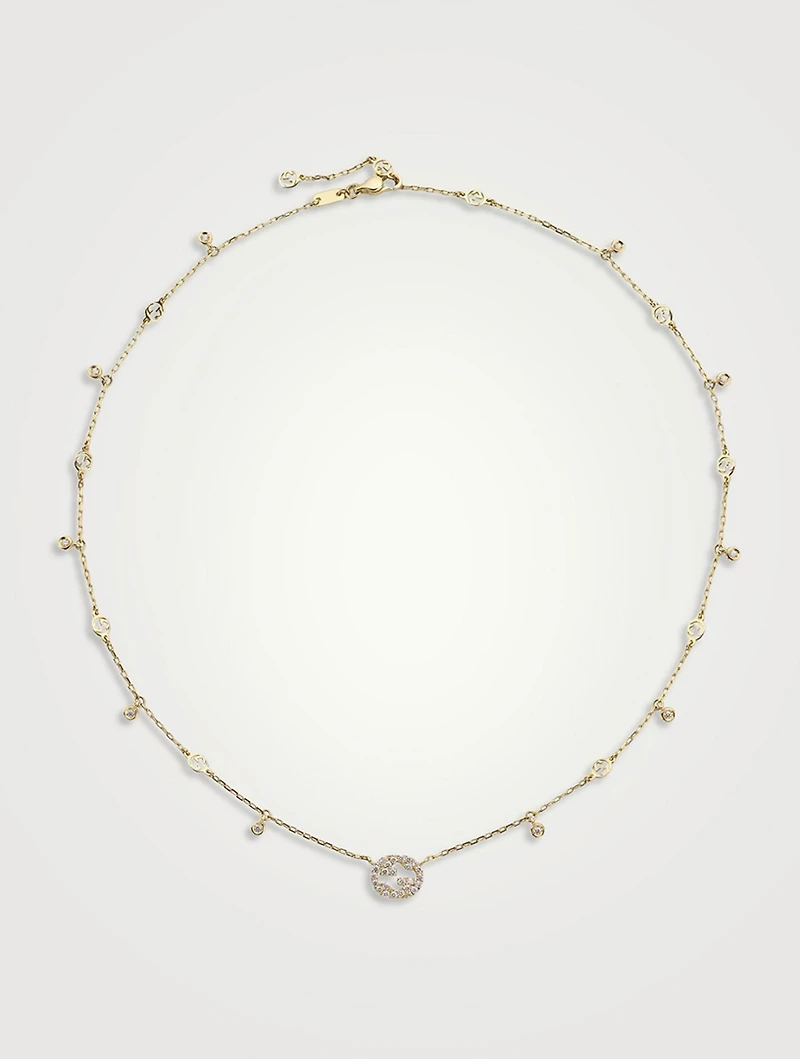 Interlocking G 18K Gold Diamond Necklace