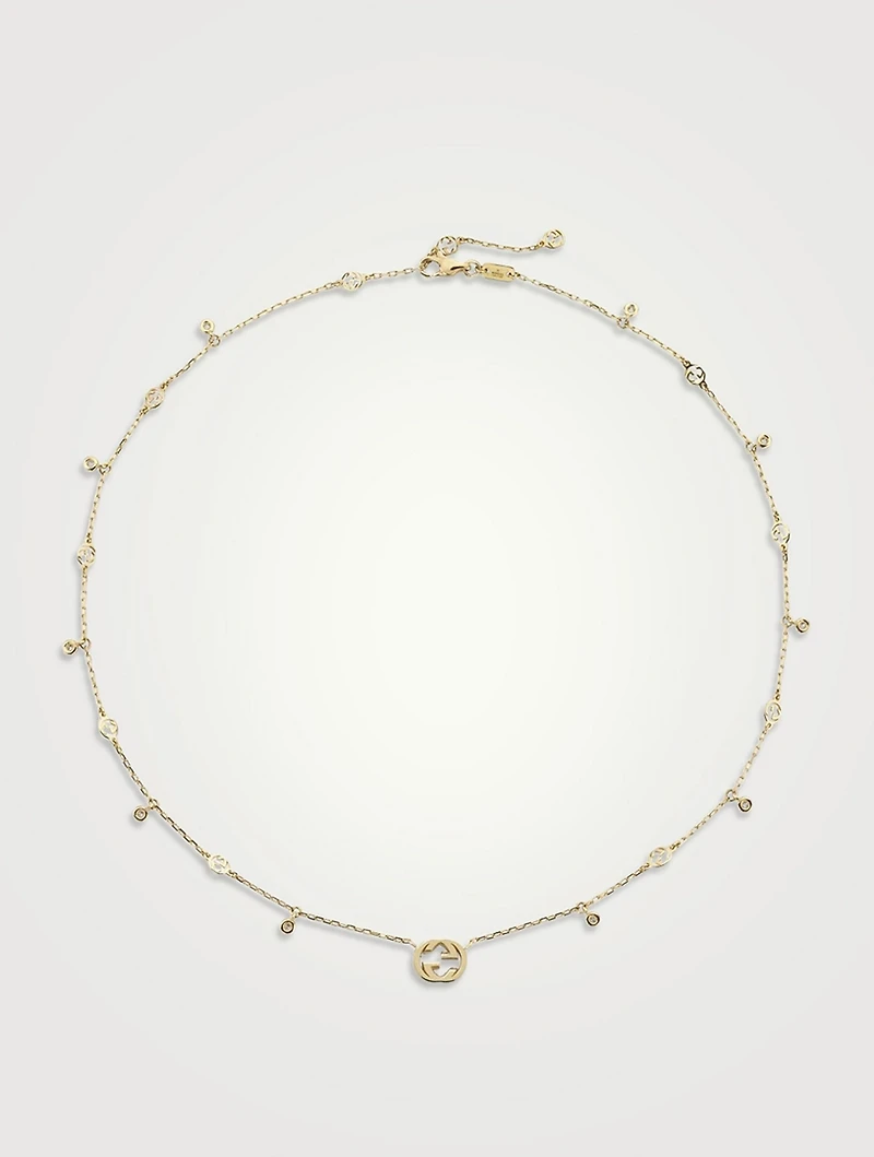 Interlocking G 18K Gold Diamond Necklace