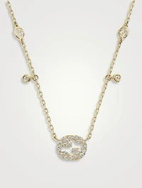 Interlocking G 18K Gold Diamond Necklace