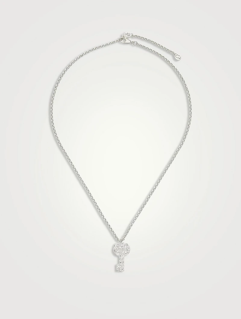 GG Marmont Silver Key Charm Necklace
