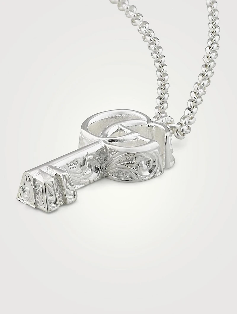 GG Marmont Silver Key Charm Necklace
