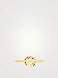 Interlocking G 18K Gold Diamond Ring