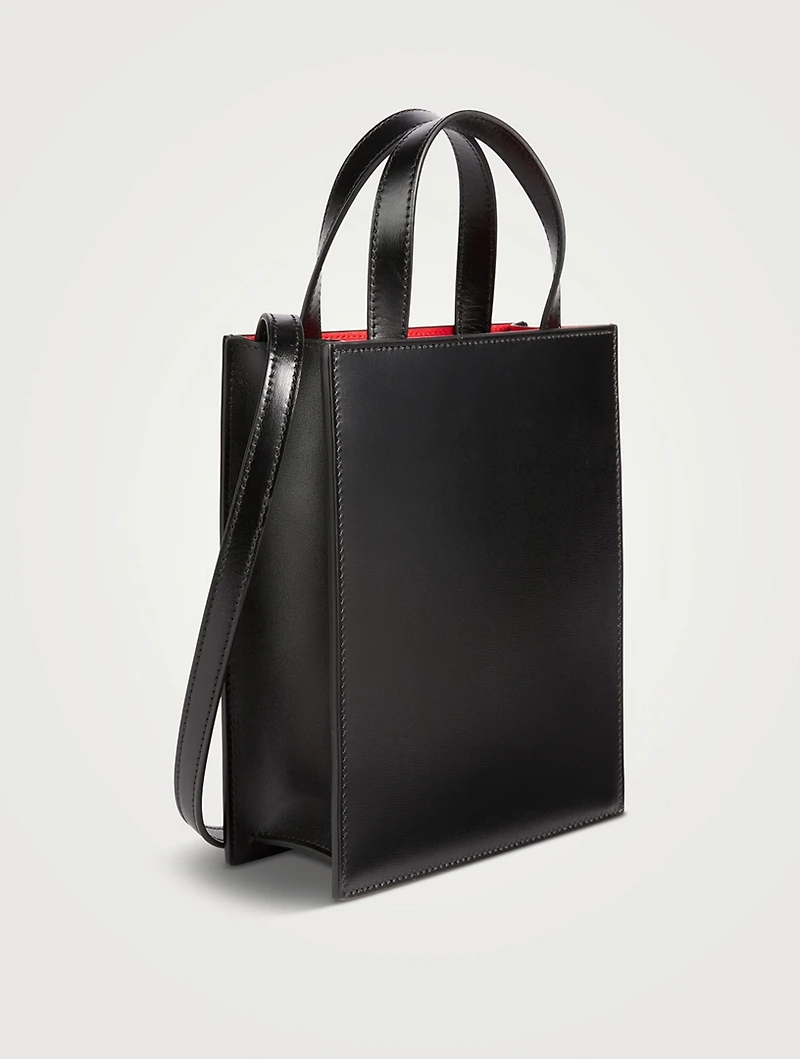 Mini Double Gancini Leather Tote Bag