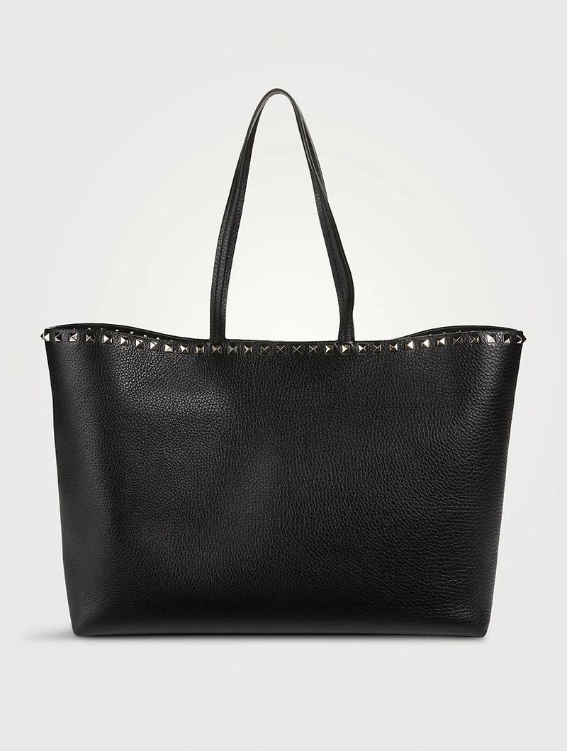 Rockstud Leather Tote Bag