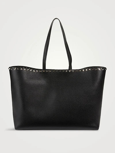 Rockstud Leather Tote Bag