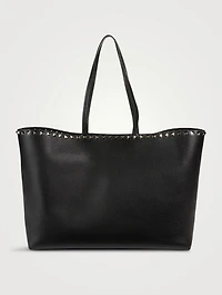 Rockstud Leather Tote Bag
