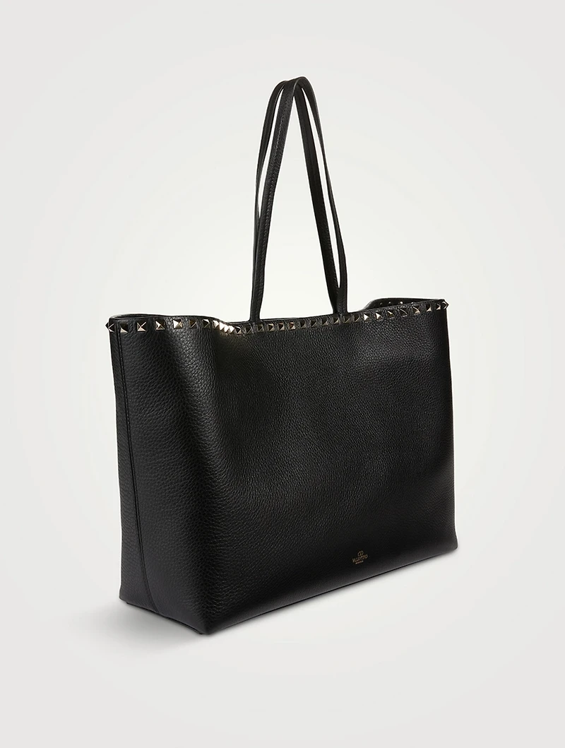 Rockstud Leather Tote Bag