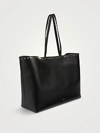 Rockstud Leather Tote Bag