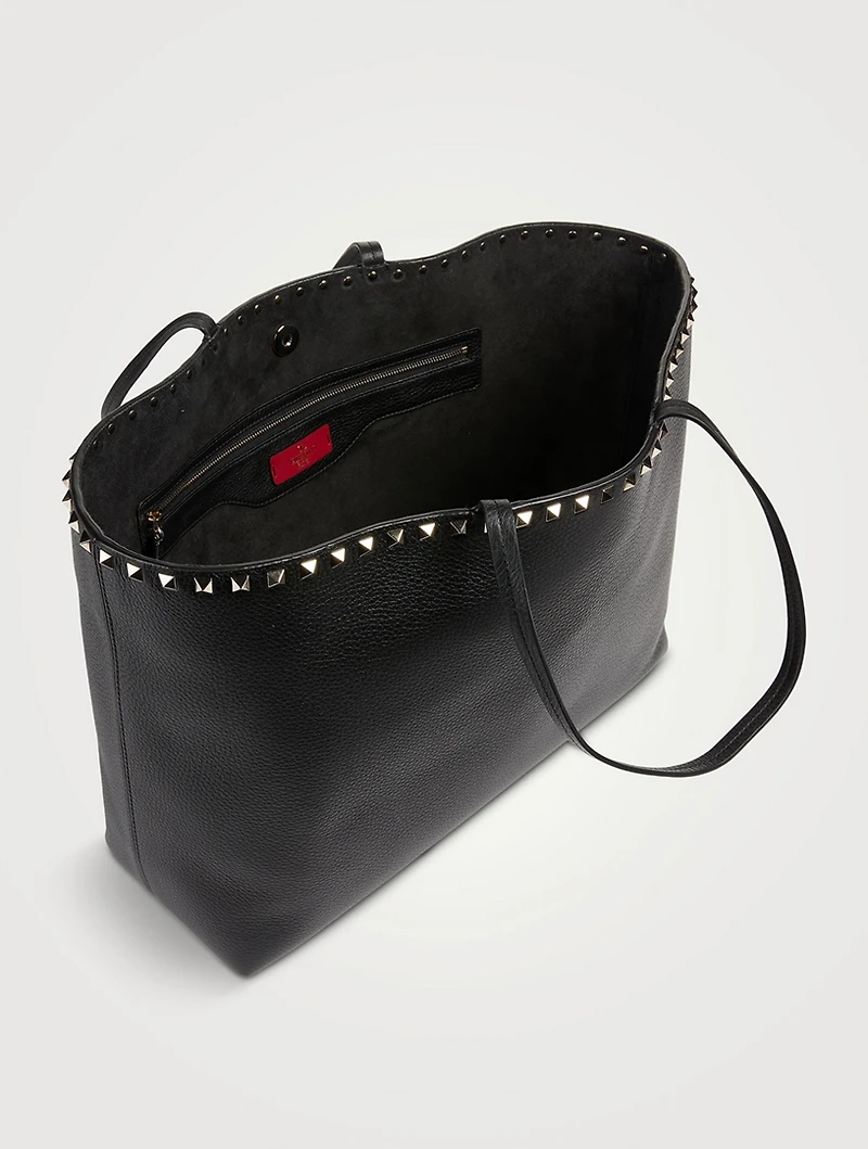 Rockstud Leather Tote Bag