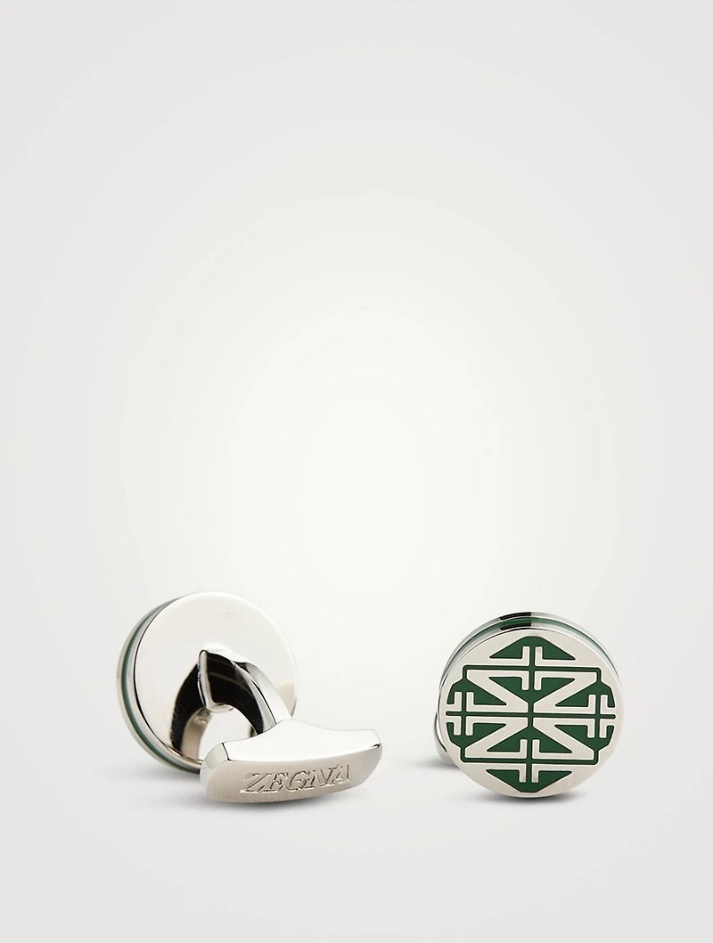 Oval Enamel Cufflinks