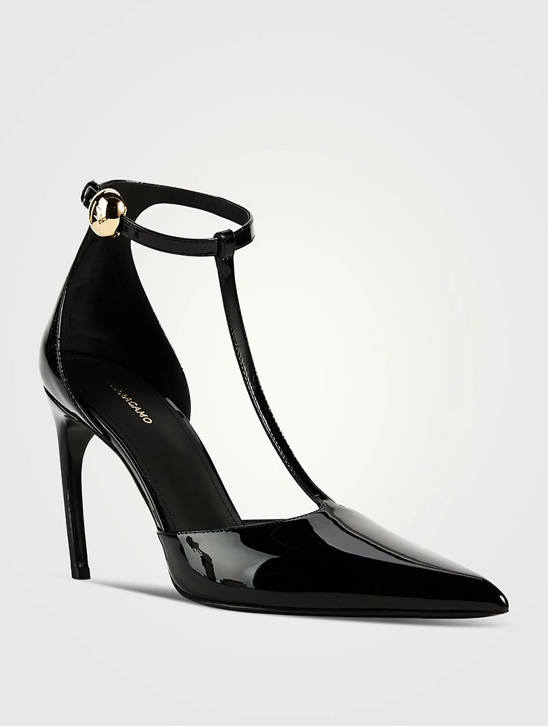 Patent Leather T-Strap Pumps