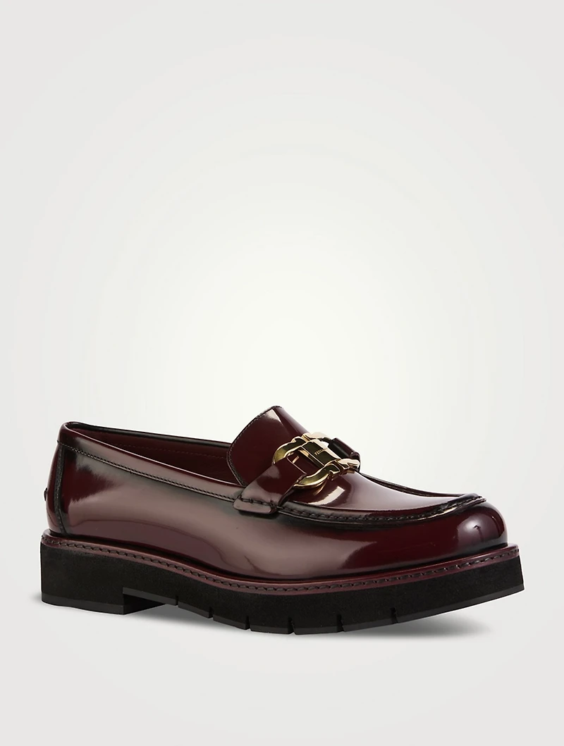 Leather Lug-Sole Loafers