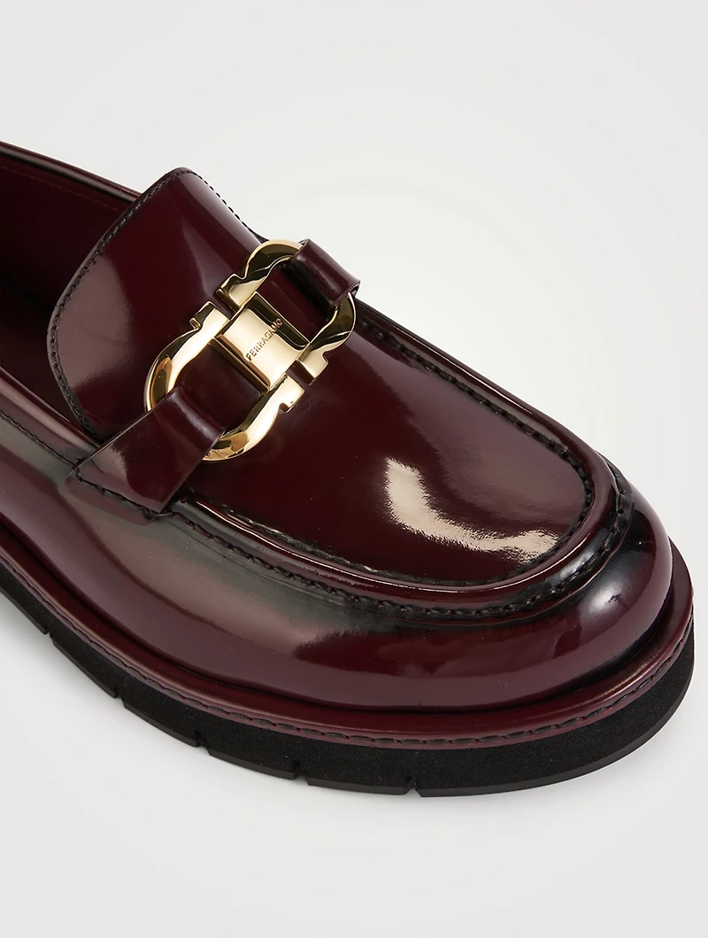 Leather Lug-Sole Loafers