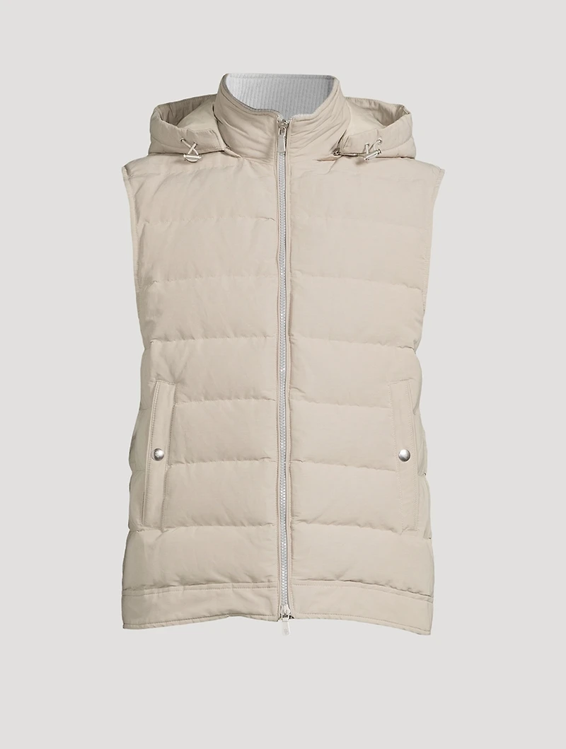 Linen-Blend Down Vest