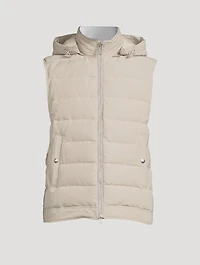 Linen-Blend Down Vest