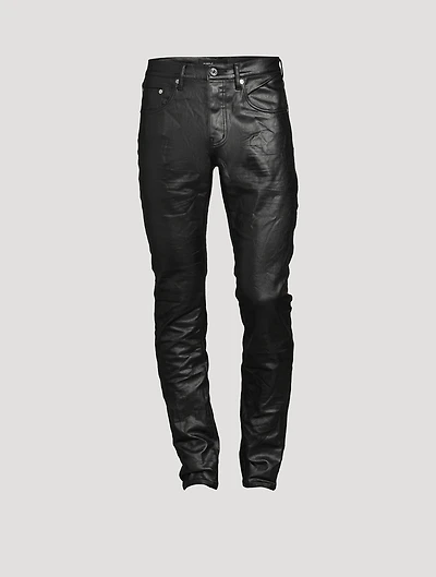 Patent Film Slim-Fit Pants