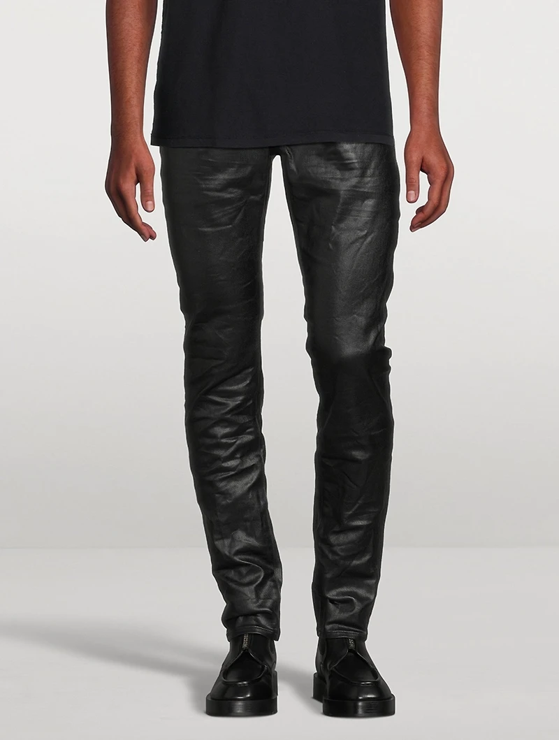 Patent Film Slim-Fit Pants