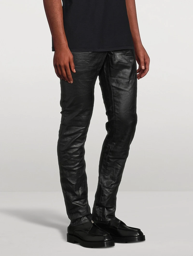 Patent Film Slim-Fit Pants