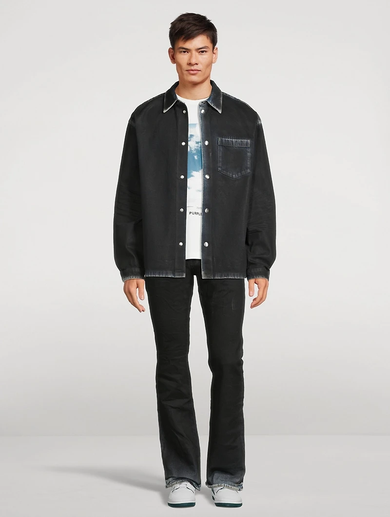 Dirty Coated Flared Jeans