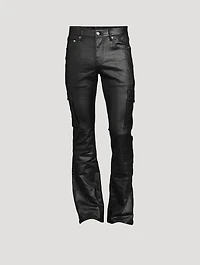 Patent Film Cargo Jeans