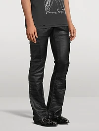 Patent Film Cargo Jeans