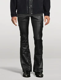 Patent Film Cargo Jeans