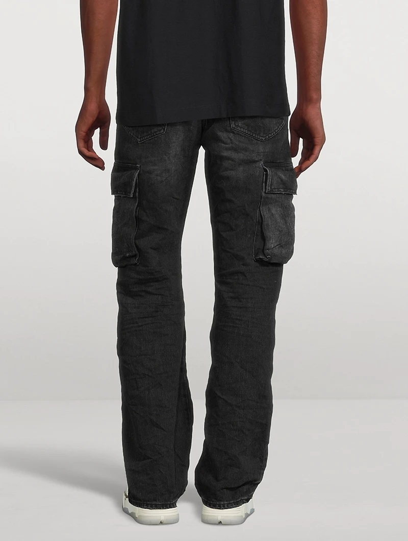 Relaxed Straight-Leg Cargo Jeans