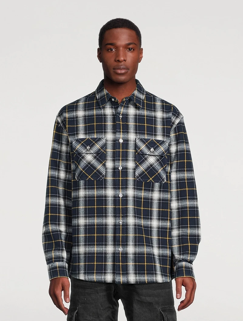 Cotton Flannel Plaid Shirt