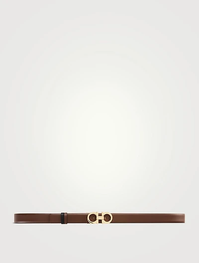 Leather Reversible And Adjustable Gancini Belt